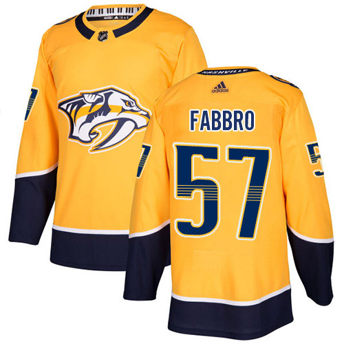 Adidas Nashville Predators #57 Dante Fabbro Yellow Home Authentic Stitched Youth NHL Jersey->youth nhl jersey->Youth Jersey